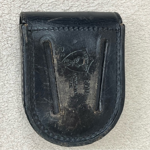 Safariland Leather Handcuff/Radio Belt Holder/Case-Black-Law Enforcement-Police - Picture 4 of 8